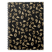 Zwarte Gouden Cijfers Luxe Patroon Chic Accountant Notitieboek (Voorkant)