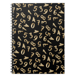 Zwarte Gouden Cijfers Luxe Patroon Chic Accountant Notitieboek
