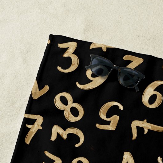 Zwarte Gouden Cijfers Luxe Patroon Chic Accountant Strandlaken (In situ)