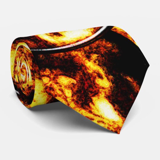 Zwarte gouden cirkels stropdas (Opgerold)