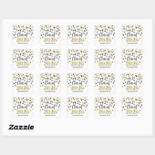 Zwarte Gouden Confetti Afstuderen 2026 Vierkante Sticker (Vel)