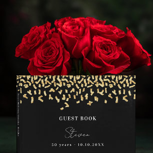 Zwarte gouden confetti gastenboek