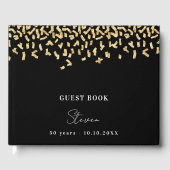 Zwarte gouden confetti gastenboek (Voorkant)