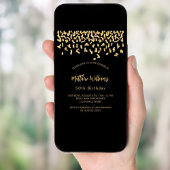 Zwarte gouden confetti verjaardag kaart