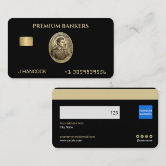 Zwarte Gouden Creditcard Stijl Visitekaartje