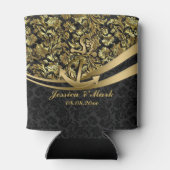 Zwarte & Gouden Damasten met ZeevaartAnker Blikjeskoeler (Achterkant)