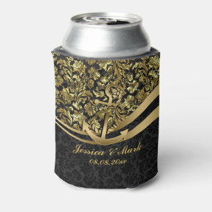 Zwarte & Gouden Damasten met ZeevaartAnker Blikjeskoeler