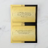 zwarte, Gouden dankt Bloemen van het 50ste Bedankkaart (Binnen)