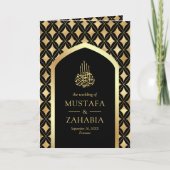 Zwarte Gouden Diamanten Boog QR Code Moslim Bruilo (Voorkant)