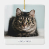 Zwarte & Gouden Dierenherdenking Voor Altijd Foto  Keramisch Ornament (Achterkant)