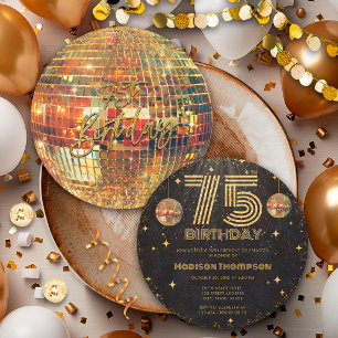 Zwarte Gouden Disco Bal Gouden Verjaardag 75ste Fe Kaart