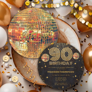 Zwarte Gouden Disco Bal Gouden Verjaardag 90ste Fe Kaart