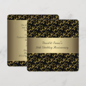 Zwarte Gouden Draai 50-jarig Huwelijksjubileum Fee Kaart (Voorkant / Achterkant)