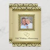 Zwarte Gouden Draai 50ste Huwelijksverjaardag Fees Kaart (Voorkant / Achterkant)