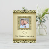 Zwarte Gouden Draai 50ste Huwelijksverjaardag Fees Kaart (Staand voorkant)