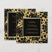 Zwarte Gouden Draai 50ste Huwelijksverjaardag Kaart (Voorkant / Achterkant)