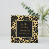 Zwarte Gouden Draai 50ste Huwelijksverjaardag Kaart (Staand voorkant)