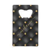 Zwarte Gouden Edelsteen Bottle Opener met Aangepas Creditkaart Flessenopener (Voorkant)