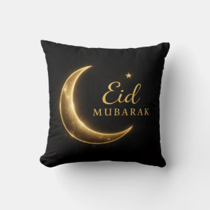 Zwarte & Gouden Eid Mubarak Decoratiekussen – Rama Kussen