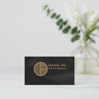 Zwarte Gouden Elegante Modeontwerper Visitekaartje