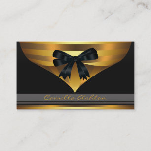 Zwarte Gouden Elegante Visitekaartjes met Gouden S