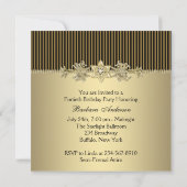 Zwarte Gouden Elegante Vrouwen 40e Verjaardagsfees Kaart (Achterkant)