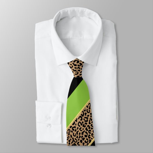 Zwarte, gouden en Limoen diagonaal strepe luipspui Stropdas (Gebonden)