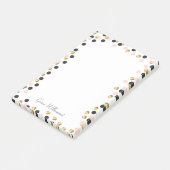 Zwarte, gouden en roze pokkenstit post-it® notes (Schuin)