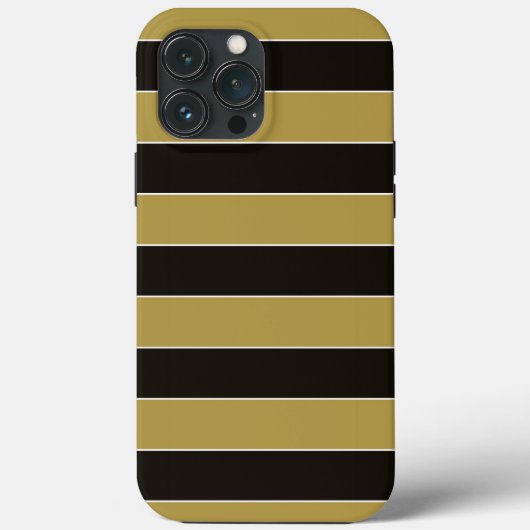 Zwarte, gouden en witte strepen Case-Mate iPhone case (Achterkant)