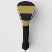 Zwarte, gouden en witte strepen golfheadcover (Voorkant)