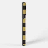 Zwarte, gouden en witte strepen iPhone hoesje (Rechterkant)