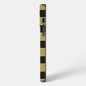 Zwarte, gouden en witte strepen iPhone hoesje (Linkerkant)