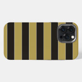 Zwarte, gouden en witte strepen iPhone hoesje (Achterkant horizontaal)