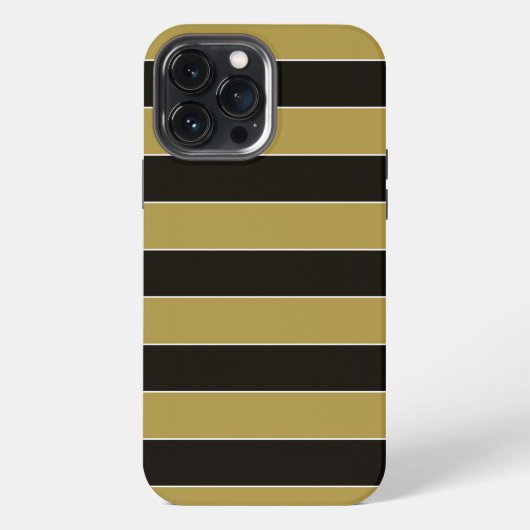Zwarte, gouden en witte strepen iPhone hoesje (Achterkant)