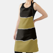 Zwarte, gouden en witte strepen schort (Insitu)