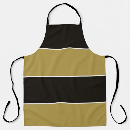Zwarte, gouden en witte strepen schort (Voorkant)