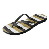 Zwarte, gouden en witte strepen teenslippers (Schuin)