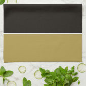 Zwarte, gouden en witte strepen theedoek (Gevouwen)