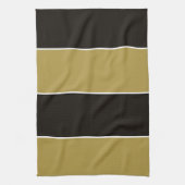 Zwarte, gouden en witte strepen theedoek (Verticaal)