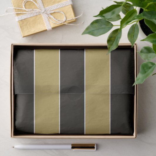 Zwarte, gouden en witte strepen tissuepapier (Geschenk)