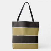 Zwarte, gouden en witte strepen tote bag (Voorkant)