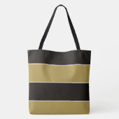 Zwarte, gouden en witte strepen tote bag (Achterkant)