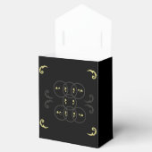 Zwarte gouden en zilvercirkels bedankdoosjes (Geopend)