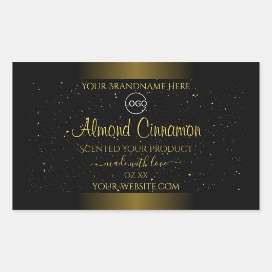 Zwarte gouden etiketten Glitter Sprinkles Logo (Voorkant)