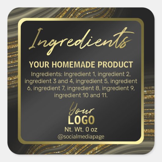 Zwarte gouden etiketten met ophaalbonnen (Voorkant)