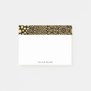 Zwarte Gouden Etnische Bloemige Persoonlijke Post- Post-it® Notes