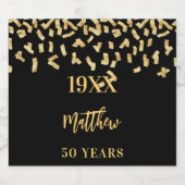 Zwarte gouden feestdagen jaren bier etiket (Enkel label)