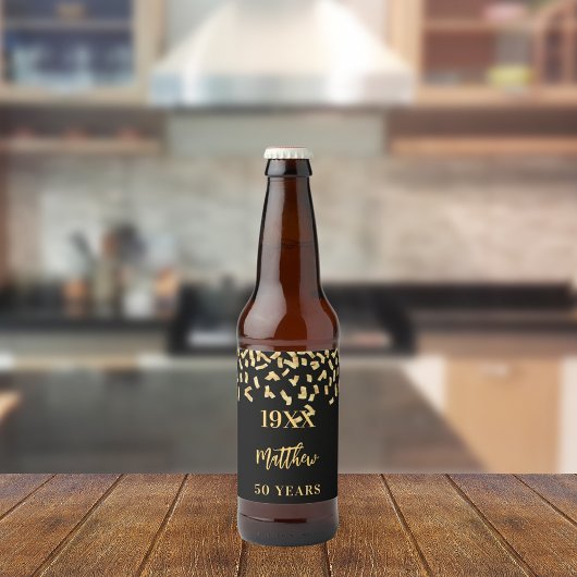 Zwarte gouden feestdagen jaren bier etiket