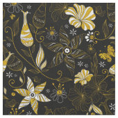  zwarte gouden florale achtergrond stof (Close Up)