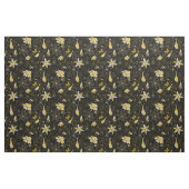  zwarte gouden florale achtergrond stof (Fat Quarter)